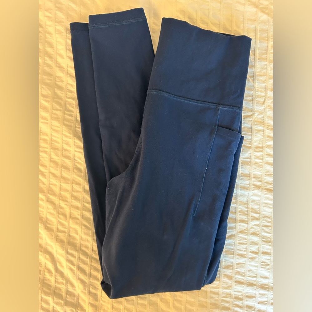 Blue Athleta Salutation Stash Pocket Leggings